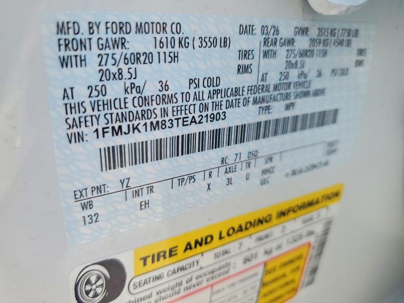 Продаж на аукціоні авто 2026 Ford Expedition, vin: 1FMJK1M83TEA21903, номер лоту: 60638026