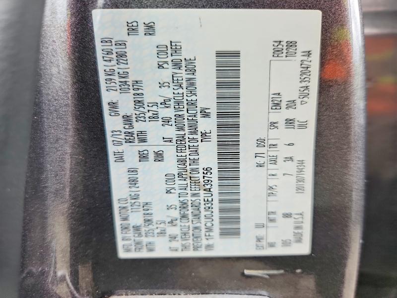 Продажа на аукционе авто 2014 Ford Escape, vin: 1FMCU0J93EUA39756, номер лота: 62962446