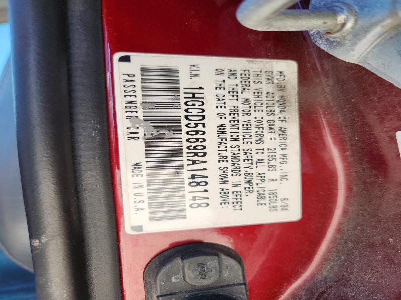 Aukcja sprzedaży 1994 Honda Accord, vin: 1HGCD5669RA148148, numer aukcji: 60638226