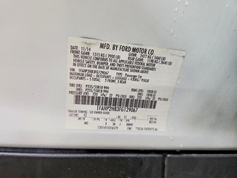 Продаж на аукціоні авто 2015 Ford Taurus, vin: 1FAHP2H83FG129067, номер лоту: 63307656