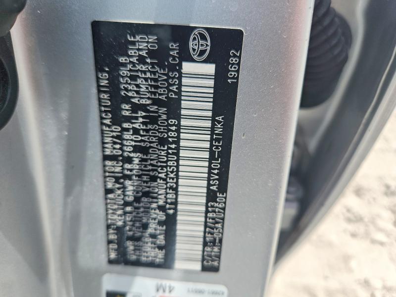 Продажа на аукционе авто 2011 Toyota Camry, vin: 4T1BF3EK5BU141849, номер лота: 62634956