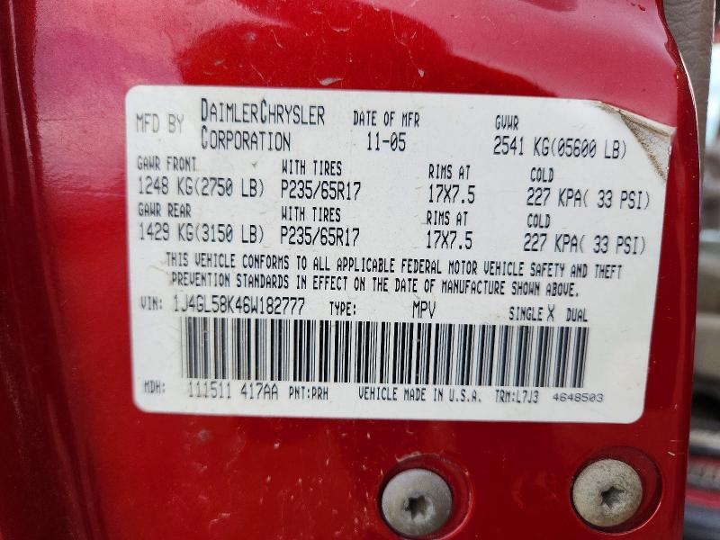 Продаж на аукціоні авто 2006 Jeep Liberty, vin: 1J4GL58K46W182777, номер лоту: 61833486