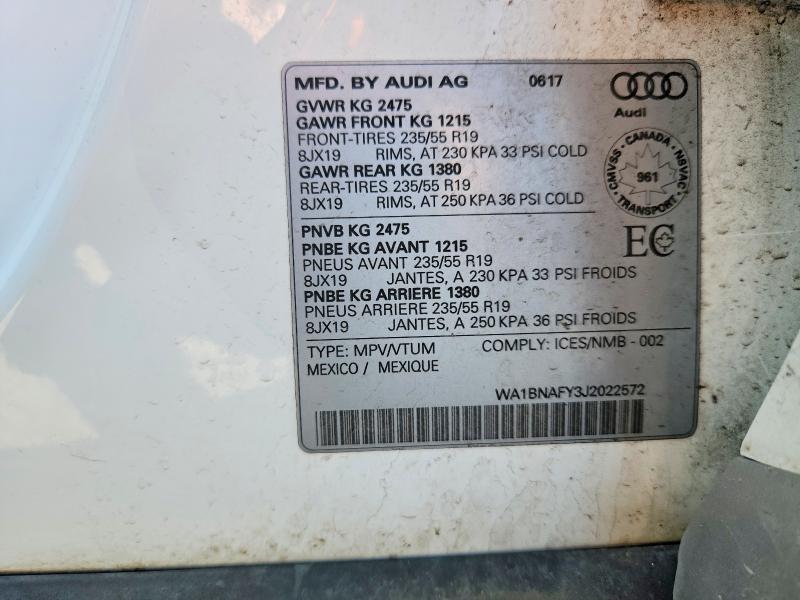 Продажа на аукционе авто 2018 Audi Q5, vin: WA1BNAFY3J2022572, номер лота: 61874716