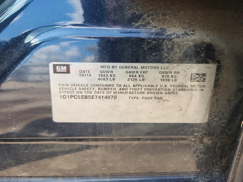62549066 :رقم المزاد ، 1G1PC5SB5E7414870 vin ، 2014 Chevrolet Cruze مزاد بيع
