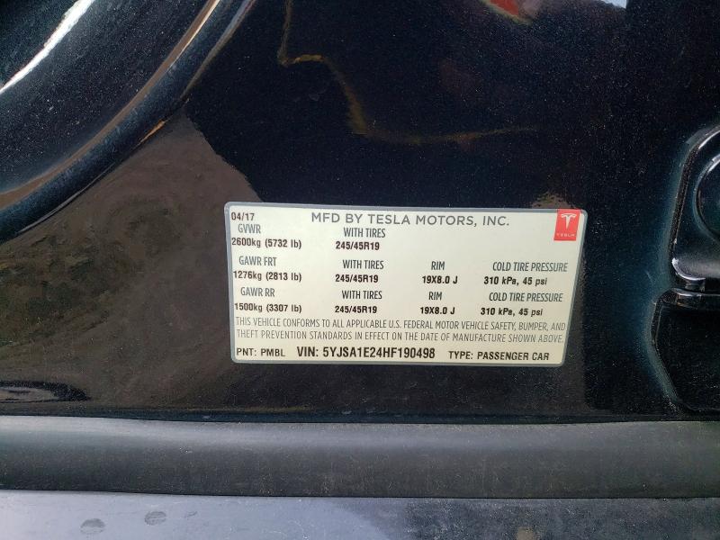 Aukcja sprzedaży 2017 Tesla Model S, vin: 5YJSA1E24HF190498, numer aukcji: 60748806