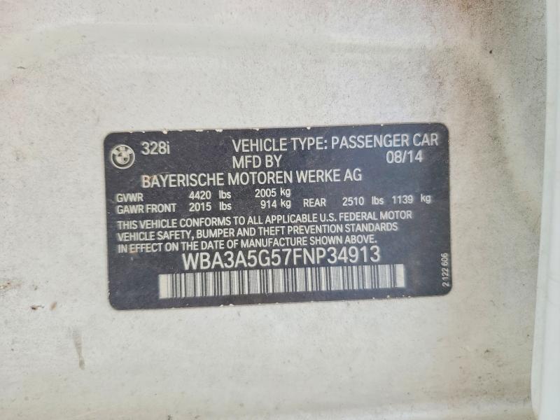 Продаж на аукціоні авто 2015 Bmw 328, vin: WBA3A5G57FNP34913, номер лоту: 59856616