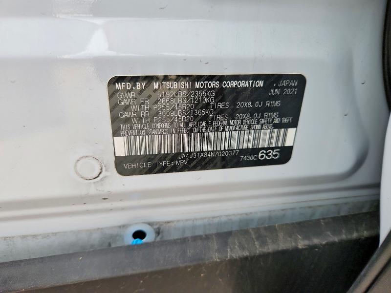 Aukcja sprzedaży 2022 Mitsubishi Outlander, vin: JA4J3TA84NZ020377, numer aukcji: 63031576