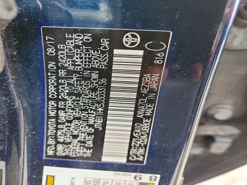 2018 Toyota Camry მანქანა იყიდება აუქციონზე, vin: JTNB11HK5J3033136, აუქციონის ნომერი: 59055216