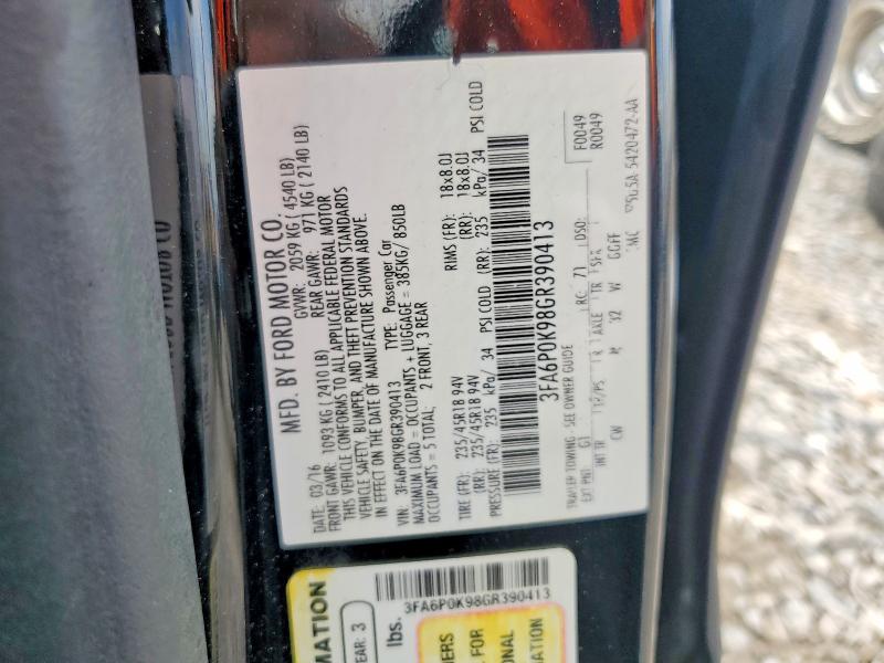 Продажа на аукционе авто 2016 Ford Fusion, vin: 3FA6P0K98GR390413, номер лота: 61420816