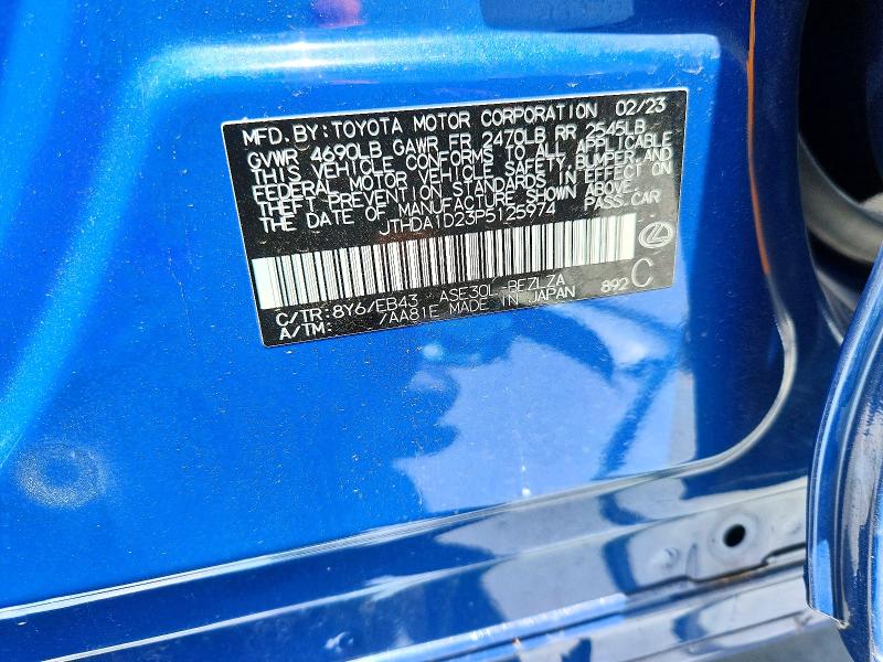Aukcja sprzedaży 2023 Lexus Is, vin: JTHDA1D23P5125974, numer aukcji: 61776006