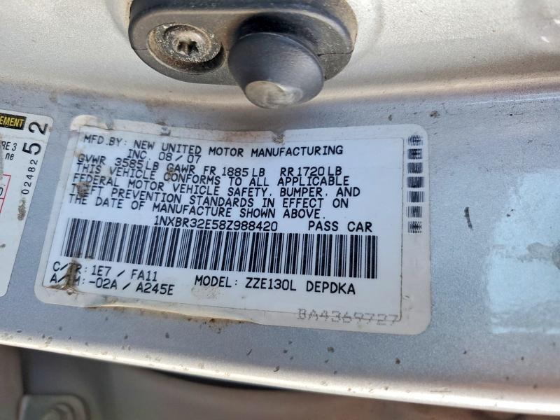 Aukcja sprzedaży 2008 Toyota Corolla, vin: 1NXBR32E58Z988420, numer aukcji: 61531406