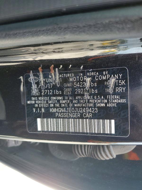 Продажа на аукционе авто 2018 Genesis G80, vin: KMHGN4JE0JU249423, номер лота: 62199836