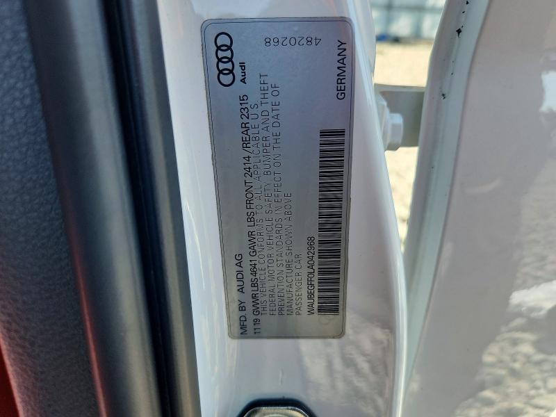 61990516 :رقم المزاد ، WAUBEGFF0LA042968 vin ، 2020 Audi A3 مزاد بيع