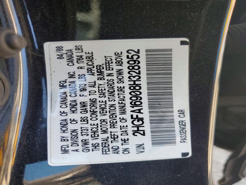 61774706 :رقم المزاد ، 2HGFA16908H328952 vin ، 2008 Honda Civic مزاد بيع