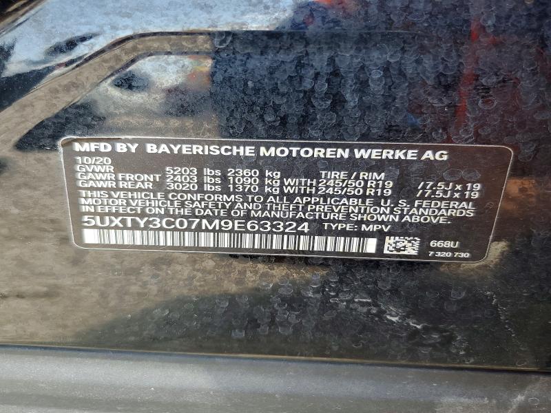 Aukcja sprzedaży 2021 Bmw X3, vin: 5UXTY3C07M9E63324, numer aukcji: 62679946