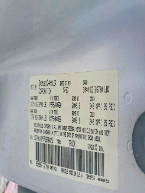 Продаж на аукціоні авто 2007 Dodge Ram 1500, vin: 1D7HA18P57S236025, номер лоту: 59403056