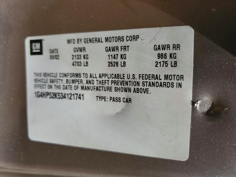 59742646 :رقم المزاد ، 1G4HP52K534121741 vin ، 2003 Buick Lesabre مزاد بيع