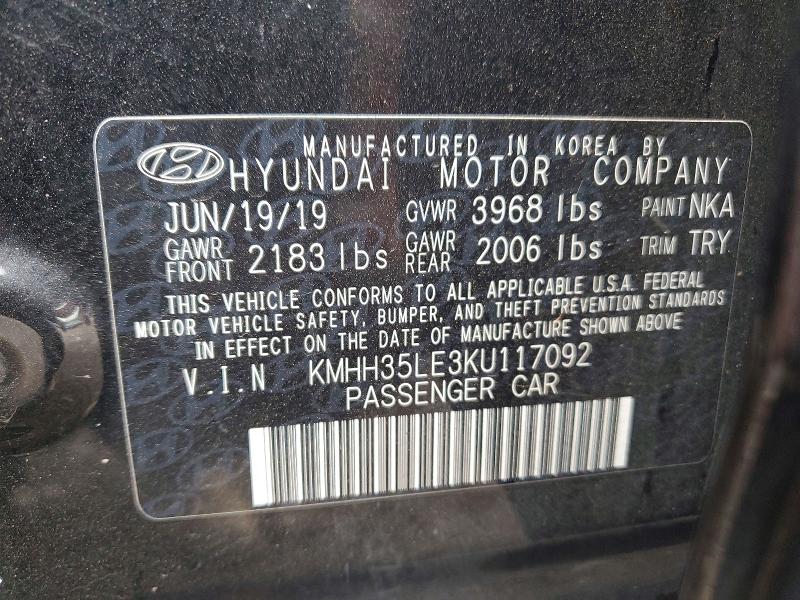 Продажа на аукционе авто 2019 Hyundai Elantra Gt, vin: KMHH35LE3KU117092, номер лота: 62248326