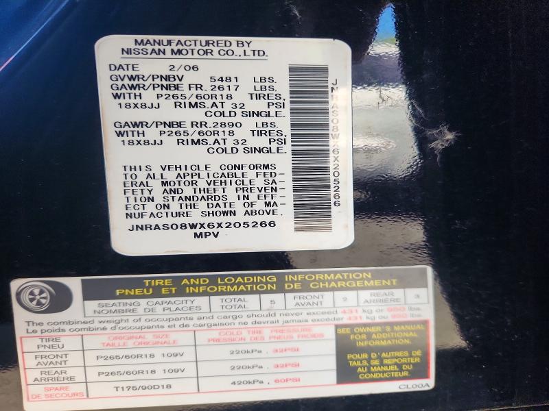 Продажа на аукционе авто 2006 Infiniti Fx35, vin: JNRAS08WX6X205266, номер лота: 63006286