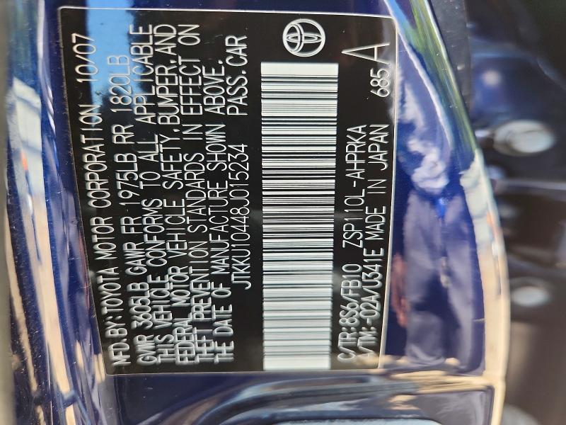 62297806 :رقم المزاد ، JTKKU10448J015234 vin ، 2008 Scion Xd مزاد بيع