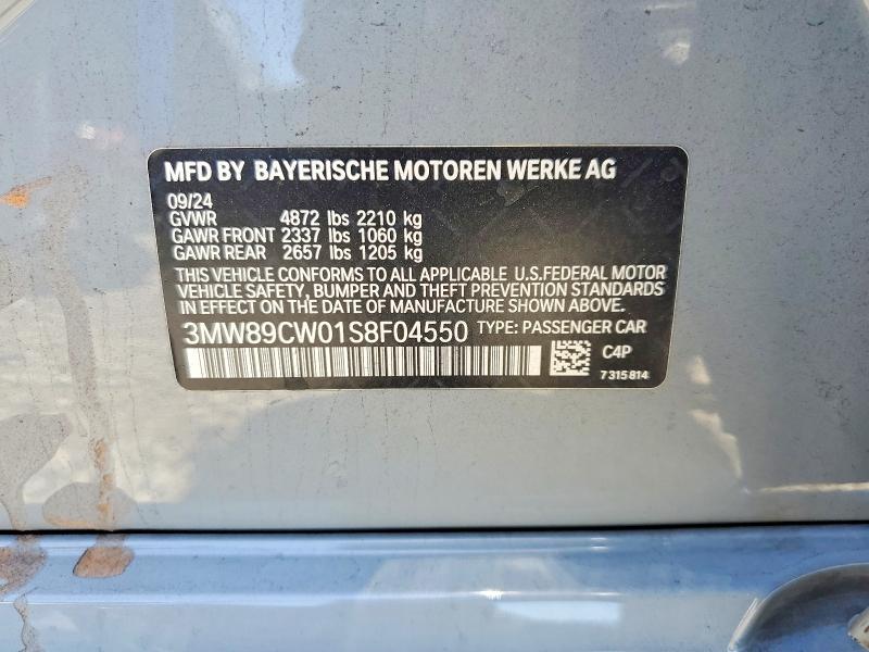 Aukcja sprzedaży 2025 Bmw 330xi, vin: 3MW89CW01S8F04550, numer aukcji: 60640596