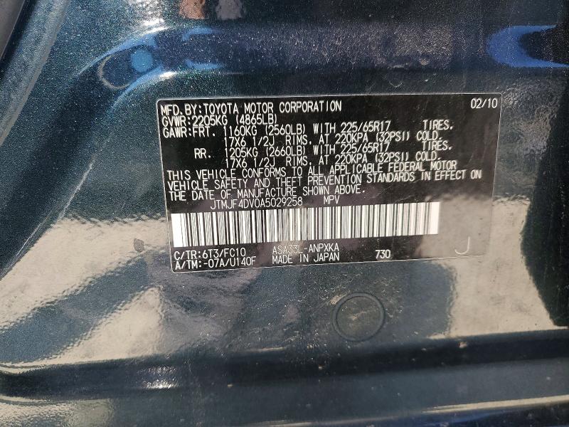 Продаж на аукціоні авто 2010 Toyota Rav4, vin: JTMJF4DV0A5029258, номер лоту: 61695266