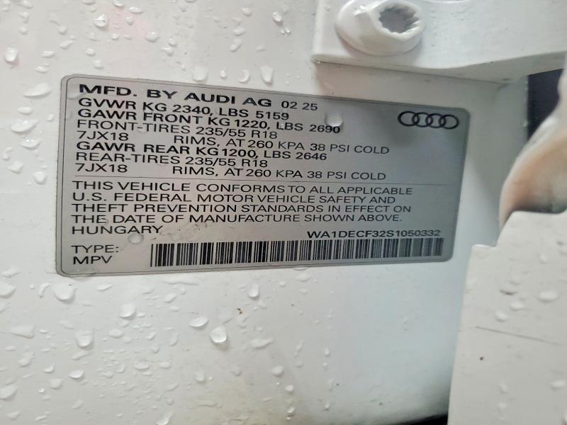Продаж на аукціоні авто 2025 Audi Q3, vin: WA1DECF32S1050332, номер лоту: 60314056