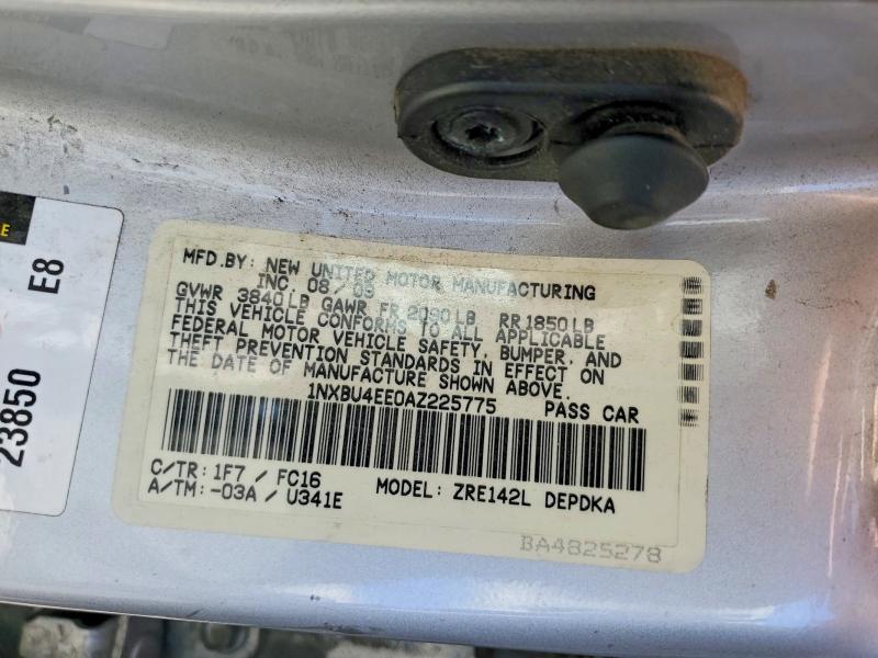 Aukcja sprzedaży 2010 Toyota Corolla, vin: 1NXBU4EE0AZ225775, numer aukcji: 61528206