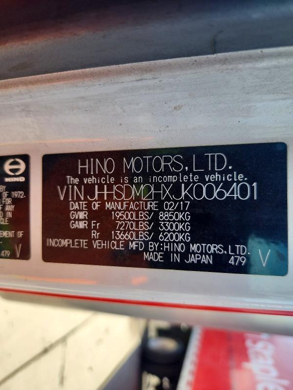 Продажа на аукционе авто 2018 Hino 195, vin: JHHSDM2HXJK006401, номер лота: 65409356
