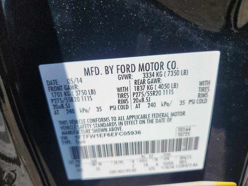 Aukcja sprzedaży 2014 Ford F150, vin: 1FTFW1EF6EFC05936, numer aukcji: 62581986