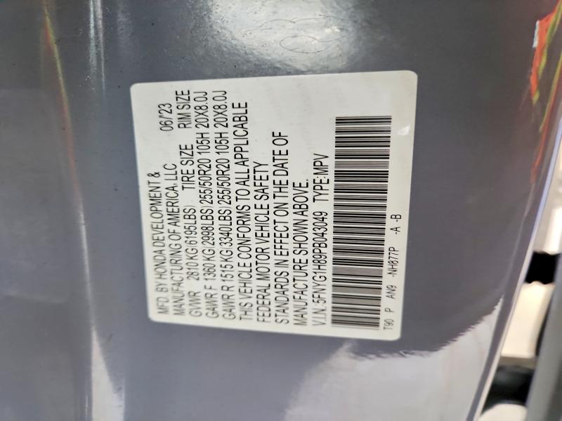 Aukcja sprzedaży 2023 Honda Pilot, vin: 5FNYG1H89PB043049, numer aukcji: 59347796