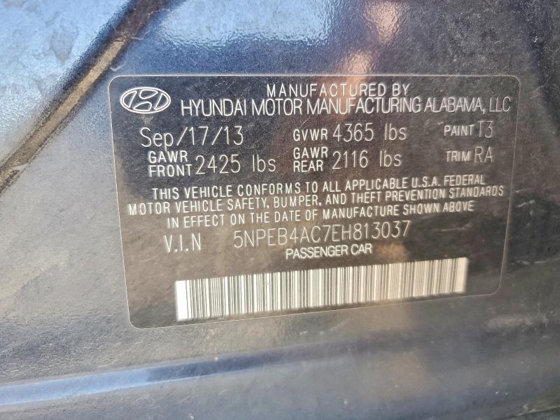59382796 :رقم المزاد ، 5NPEB4AC7EH813037 vin ، 2014 Hyundai Sonata مزاد بيع