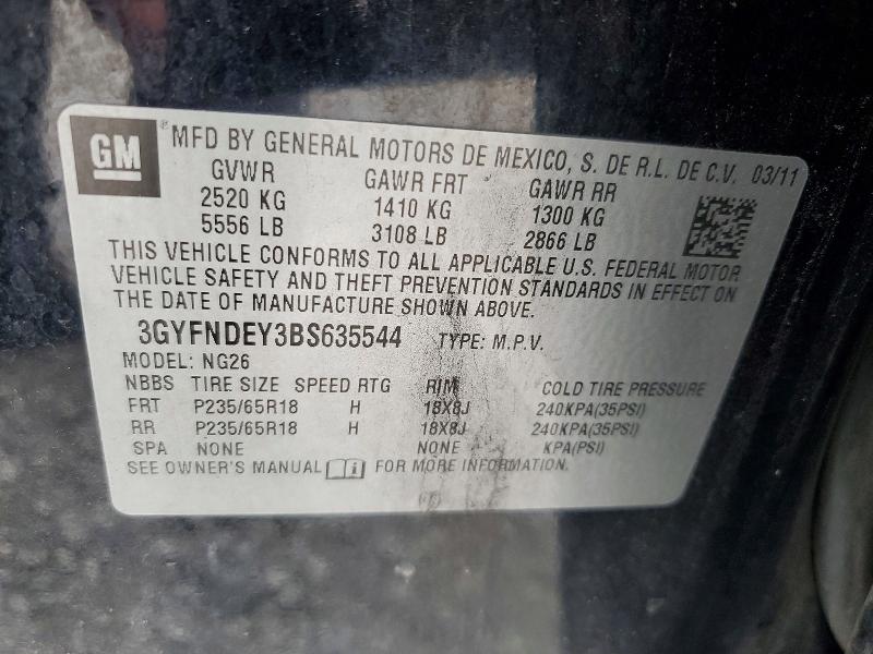Aukcja sprzedaży 2011 Cadillac Srx, vin: 3GYFNDEY3BS635544, numer aukcji: 62697546