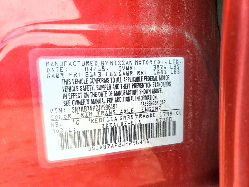 Продажа на аукционе авто 2018 Nissan Sentra, vin: 3N1AB7AP2JY296491, номер лота: 61893836