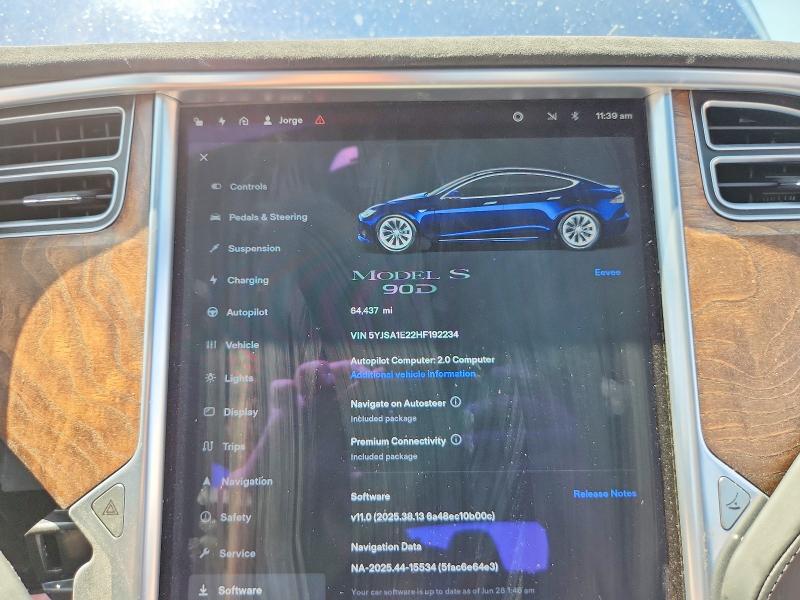 61987276 :رقم المزاد ، 5YJSA1E22HF192234 vin ، 2017 Tesla Model S مزاد بيع