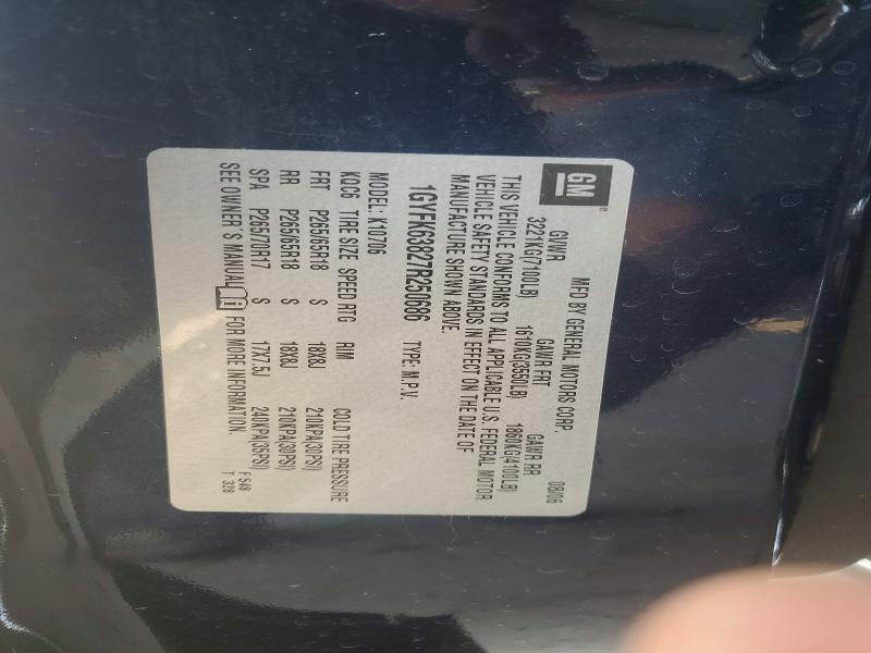 61884366 :رقم المزاد ، 1GYFK63827R250686 vin ، 2007 Cadillac Escalade مزاد بيع