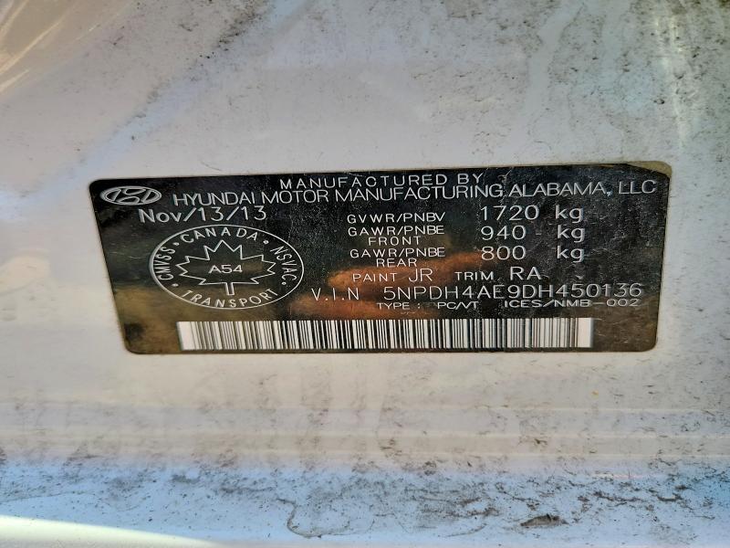 Продажа на аукционе авто 2013 Hyundai Elantra, vin: 5NPDH4AE9DH450136, номер лота: 60138766