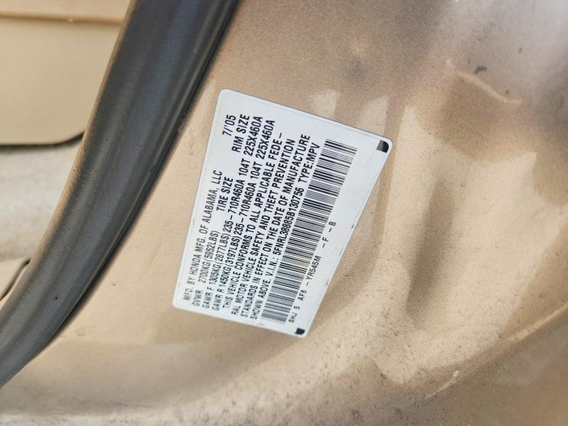 Продажа на аукционе авто 2005 Honda Odyssey, vin: 5FNRL38885B130756, номер лота: 59767496
