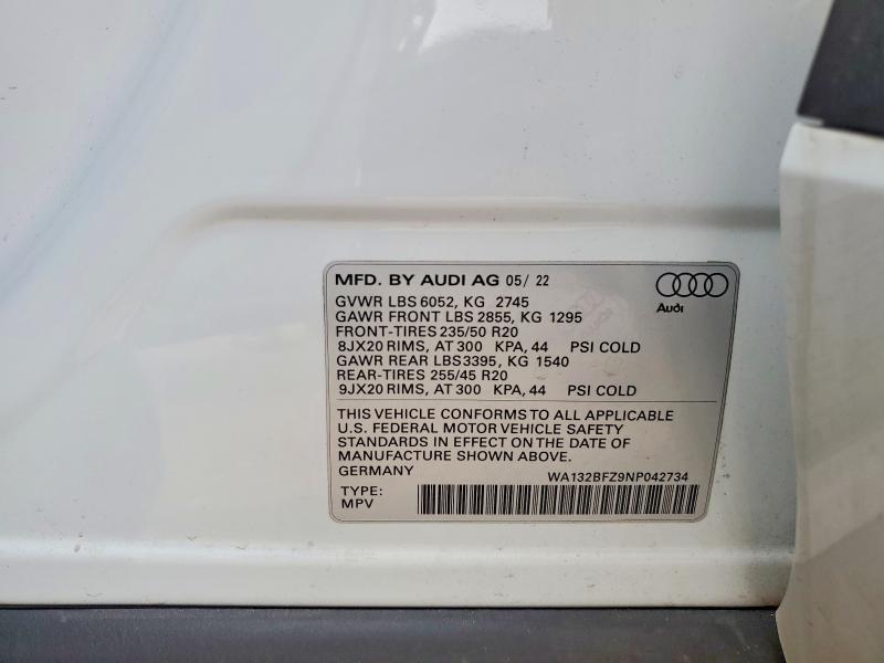 Продаж на аукціоні авто 2022 Audi Q4 E-tron, vin: WA132BFZ9NP042734, номер лоту: 60259136