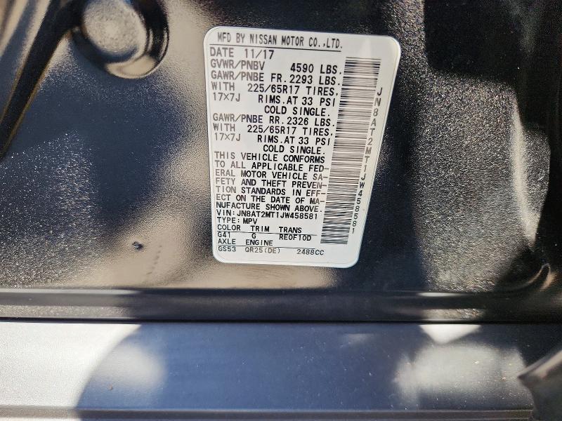Aukcja sprzedaży 2018 Nissan Rogue, vin: JN8AT2MT1JW458581, numer aukcji: 59726696
