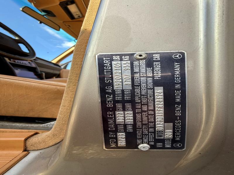 Aukcja sprzedaży 1989 Mercedes-benz 190, vin: WDBDA29D4KF628626, numer aukcji: 61643306