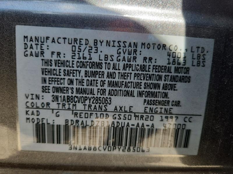 Aukcja sprzedaży 2023 Nissan Sentra, vin: 3N1AB8CV0PY285063, numer aukcji: 59289066