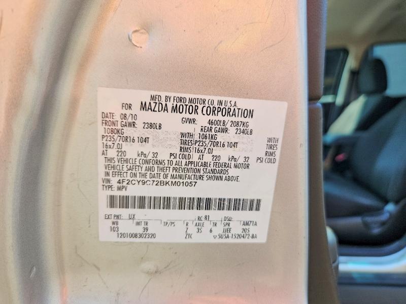 61353576 :رقم المزاد ، 4F2CY9C72BKM01057 vin ، 2011 Mazda Tribute مزاد بيع