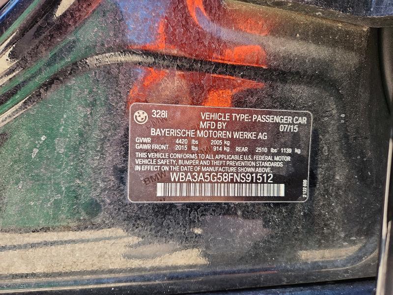 Aukcja sprzedaży 2015 Bmw 328, vin: WBA3A5G58FNS91512, numer aukcji: 62038336