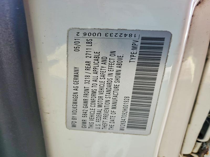 Продаж на аукціоні авто 2002 Volkswagen Eurovan, vin: WV2KB47092H001928, номер лоту: 60990766