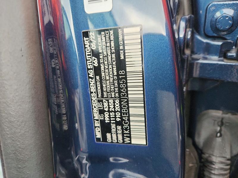 Aukcja sprzedaży 2022 Mercedes-benz A, vin: W1K3G4EB0NJ368518, numer aukcji: 62411166