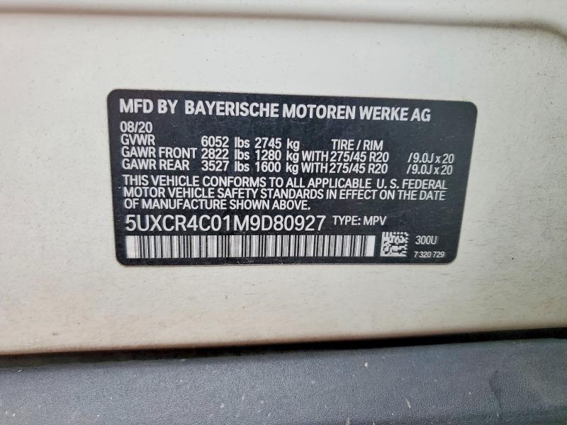 Aukcja sprzedaży 2021 Bmw X5, vin: 5UXCR4C01M9D80927, numer aukcji: 60468136