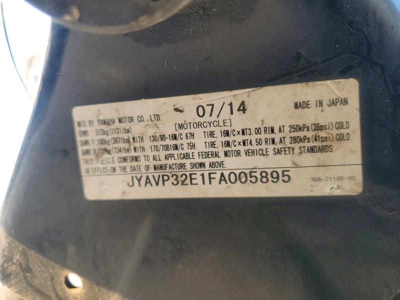 Продажа на аукционе авто 2015 Yamaha Xvs1300, vin: JYAVP32E1FA005895, номер лота: 62764636