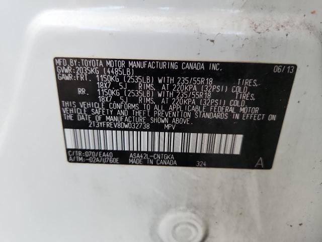Продаж на аукціоні авто 2013 Toyota Rav4, vin: 2T3YFREV8DW032738, номер лоту: 59916466