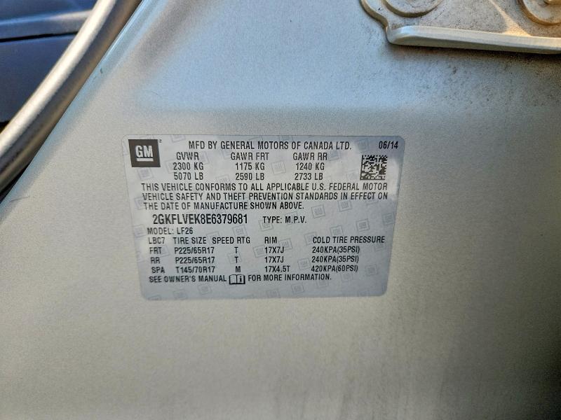 Продаж на аукціоні авто 2014 Gmc Terrain, vin: 2GKFLVEK8E6379681, номер лоту: 60277416